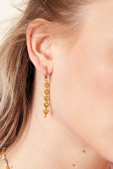 Ohrringe mit fünf Herzen - #summergirls-Kollektion Rosè & Goldfarbe Hämatit h5 Bild3